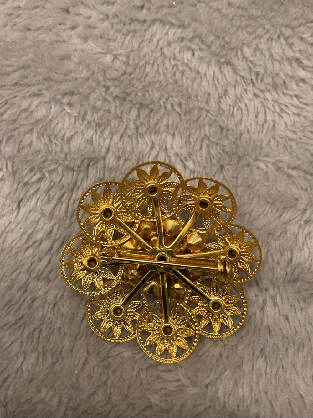 Gold-Tone Floral Aurora Crystal Brooch - Women's Fashion Pin